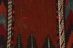 Vintage Afghan Kilim in Rust with Geometric Stripes | Area Rug in Rugs by Rug and Kilim. Item made of wool