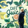 Cafe Juici Mural | Street Murals by 2 Sisters. Item composed of synthetic