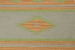 Rug & Kilim’s Tribal style Kilim in Grey with Gold & Green | Area Rug in Rugs by Rug and Kilim. Item composed of wool