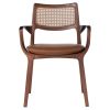Post-Modern Style Aurora Chair in Sculpted Walnut Finish | Armchair in Chairs by SIMONINI. Item made of walnut & leather