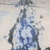 Modern Abstract Rug with Beige and blue Distressed Pattern | Area Rug in Rugs by Rug and Kilim