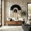 Black & Cream Macrame Wall Hanging, Modern Boho Fiber Art | Wall Sculpture in Wall Hangings by Sarmal Design. Item made of cotton & fiber compatible with boho and minimalism style