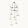 Emily V8 Pendant Light – Gold Semi-Matte | Chandeliers by MOSS Objects. Item made of oak wood with steel works with contemporary & modern style