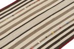 Vintage Persian Kilim in Beige-Brown Stripes, Panel Style | Area Rug in Rugs by Rug and Kilim