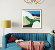 Big Blue Abstract Landscape Fine Art Print | Prints by Art by Amanda Webster. Item made of canvas with paper works with boho & mid century modern style