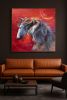 Spirit in Crimson, horse painting on red backround | Oil And Acrylic Painting in Paintings by Tetiana Shendryk
