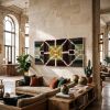 Geometric Textile Wall Art — Custom Handmade Fiber Art Panel | Tapestry in Wall Hangings by Sarmal Design. Item made of canvas works with contemporary & japandi style