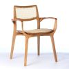 Post-Modern Style Aurora Chair in Solid Wood with Caning | Armchair in Chairs by SIMONINI. Item made of walnut with fabric
