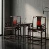 Legacy Imperial South Official's Armchair Trio Set With Burl | Chairs by Dynasty Artisan. Item composed of wood compatible with contemporary and eclectic & maximalism style