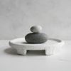 Large Footed Tray in Alpine White Concrete | Decorative Tray in Decorative Objects by Carolyn Powers Designs. Item made of concrete works with minimalism & contemporary style