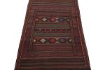 Vintage Baluch Tribal Kilim in Red with Geometric Patterns | Area Rug in Rugs by Rug and Kilim