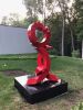 Red Rhythm | Public Sculptures by Rob Lorenson | New York in New York. Item made of aluminum & synthetic