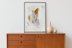 Forår | Oil And Acrylic Painting in Paintings by Molly Mortensen. Item composed of canvas compatible with minimalism and mid century modern style