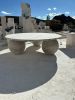 Round Travertine Coffeee Table - Marble Coffee Table | Tables by Tinella Wood. Item composed of marble in minimalism or contemporary style