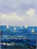 REGATTA - original sailboats painting | Oil And Acrylic Painting in Paintings by Marinela Puscasu. Item composed of canvas in contemporary or country & farmhouse style