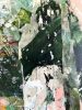 'Statue In The Garden' Original Painting | 36" x 36" | Mixed Media by Jessalin Beutler. Item composed of canvas & paper compatible with contemporary style