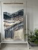 Fiber Wall Art "Ocean Drift" | Tapestry in Wall Hangings by Tissage Sauvage. Item composed of wood and cotton in boho or coastal style