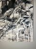 "black ice" (sold) | Oil And Acrylic Painting in Paintings by VISCERAL HOME STUDIO. Item composed of canvas and cement in mid century modern or contemporary style