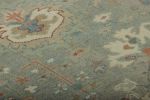 Rug & Kilim’s Oushak Square Rug in Blue with Floral Patterns | Area Rug in Rugs by Rug and Kilim