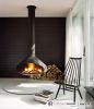Ergofocus Indoor Suspended Fireplace | Fireplaces by European Home. Item composed of metal