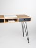 Home office desk, industrial small table, with black drawers | Tables by Mo Woodwork. Item composed of wood and metal in minimalism or mid century modern style