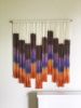 LUSTER Bright Purple Brown Orange Textile Wall Hanging | Macrame Wall Hanging in Wall Hangings by Wallflowers Hanging Art. Item composed of oak wood and wool in boho style