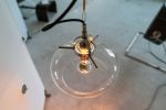 Art Deco inspired Pendant Lamp with Cotton Cable & Link | Pendants by Szostak Atelier. Item composed of cotton and steel in mid century modern or contemporary style