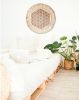 Flower of life Wall Decor - White & Copper | Macrame Wall Hanging in Wall Hangings by Gse León Art. Item made of maple wood & cotton