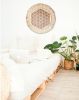 Flower of life Wall Decor - White & Copper | Macrame Wall Hanging in Wall Hangings by Gissell Studio - Fiber & Botanical Art. Item made of maple wood & cotton
