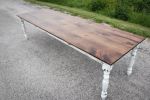 White-Distressed Pine Farmhouse Table | Dining Table in Tables by Hazel Oak Farms. Item composed of wood