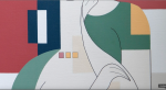 Ligne à Deux — Contemporary Minimalist Figurative Painting | Oil And Acrylic Painting in Paintings by Hildegarde Handsaeme. Item made of canvas works with minimalism & contemporary style