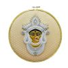 Handmade Hoop Art Embroidery Of Hindu God Maa Durga | Wall Hangings by MagicSimSim. Item made of fabric compatible with art deco and asian style