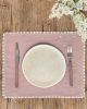 Pom Pom Trim Linen Placemat Set Of 2 | Tableware by MagicLinen. Item made of fabric
