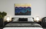 Textile Mountain Art, BLUE RIDGE Fiber Art Wall Hanging | Macrame Wall Hanging in Wall Hangings by Wallflowers Hanging Art. Item composed of oak wood and wool in boho or country & farmhouse style