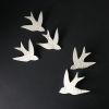 Swallows Over Morocco White Porcelain Bird - Set of 5 | Wall Sculpture in Wall Hangings by Elizabeth Prince Ceramics. Item composed of stoneware compatible with minimalism and japandi style