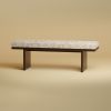 Smoked Oak Bench - AROS by Lebanto | Benches & Ottomans by Lebanto. Item composed of oak wood & fabric compatible with minimalism and contemporary style