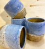 Pair of Horizon Stemless Wine cups, 10 oz. | Drinkware by Honey Bee Hill Ceramics. Item composed of stoneware