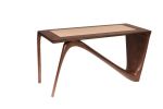 Amorph Astra Desk, Graphite Walnut with Top leather | Tables by Amorph. Item made of walnut
