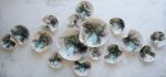 Porcelain Wall Sculpture, 14 Pieces Set, Green-Turquoise | Wall Hangings by SevaCeramics | The Ritz-Carlton, Half Moon Bay in Half Moon Bay. Item made of ceramic compatible with japandi style