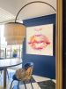 Minimalistic modern handmade painting "red lips" | Oil And Acrylic Painting in Paintings by Monique van Steen | Ocean Drive Ibiza in Eivissa. Item composed of canvas compatible with minimalism and contemporary style