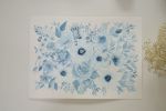 Indigo floral painting - 5th Edition | Watercolor Painting in Paintings by Mira's Craft. Item made of paper