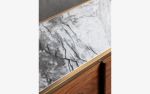 Hidden Console | Media Console in Storage by LAGU. Item made of wood with marble