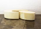 Goatskin Sculptural Nesting Coffee Tables by Costantini | Tables by Costantini Design. Item made of wood & leather