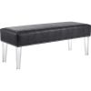 Bench with clear acrylic legs | Benches & Ottomans by PlasticMart. Item made of fabric compatible with minimalism and mid century modern style