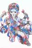GANESH | Oil And Acrylic Painting in Paintings by Virginie SCHROEDER. Item composed of canvas & synthetic compatible with art deco style