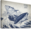 Hokusai Bluefin (Tribute) | Prints in Paintings by D.Friel / Connected By Water, LLC. Item made of canvas works with contemporary & coastal style