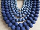 Ombre Blue Wood Bead Wall Hanging | Macrame Wall Hanging in Wall Hangings by SoulShine Lighting Company. Item works with boho & minimalism style