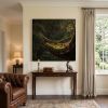 Silent Witness: Time and Serenity on an Ancient Eave | Oil And Acrylic Painting in Paintings by Dynasty Artisan. Item made of linen works with contemporary & japandi style