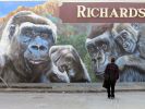 The gorillas mural | Street Murals by Anat Ronen | Richard's Antiques Inc in Houston