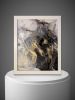Noir Splendor | Signed Alcohol Ink Painting on Glass | Mixed Media by Amber Lamoreaux Art. Item made of glass works with eclectic & maximalism & modern style